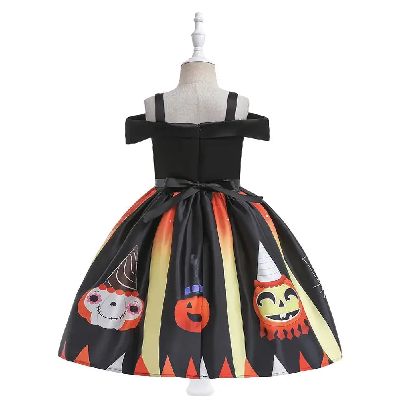 Déguisement Halloween fille tête de citrouille rigolote