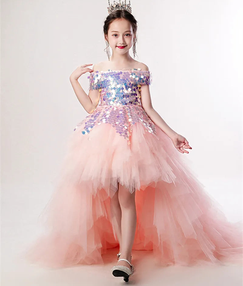 Robe anniversaire enfant rose bonbon