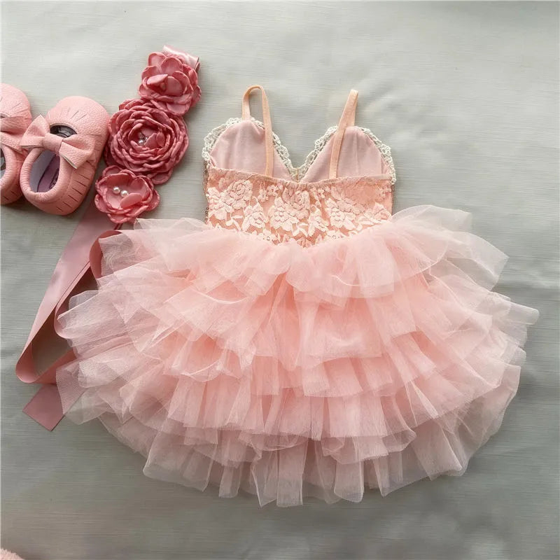 Robe de cérémonie enfant fleurs froufrou
