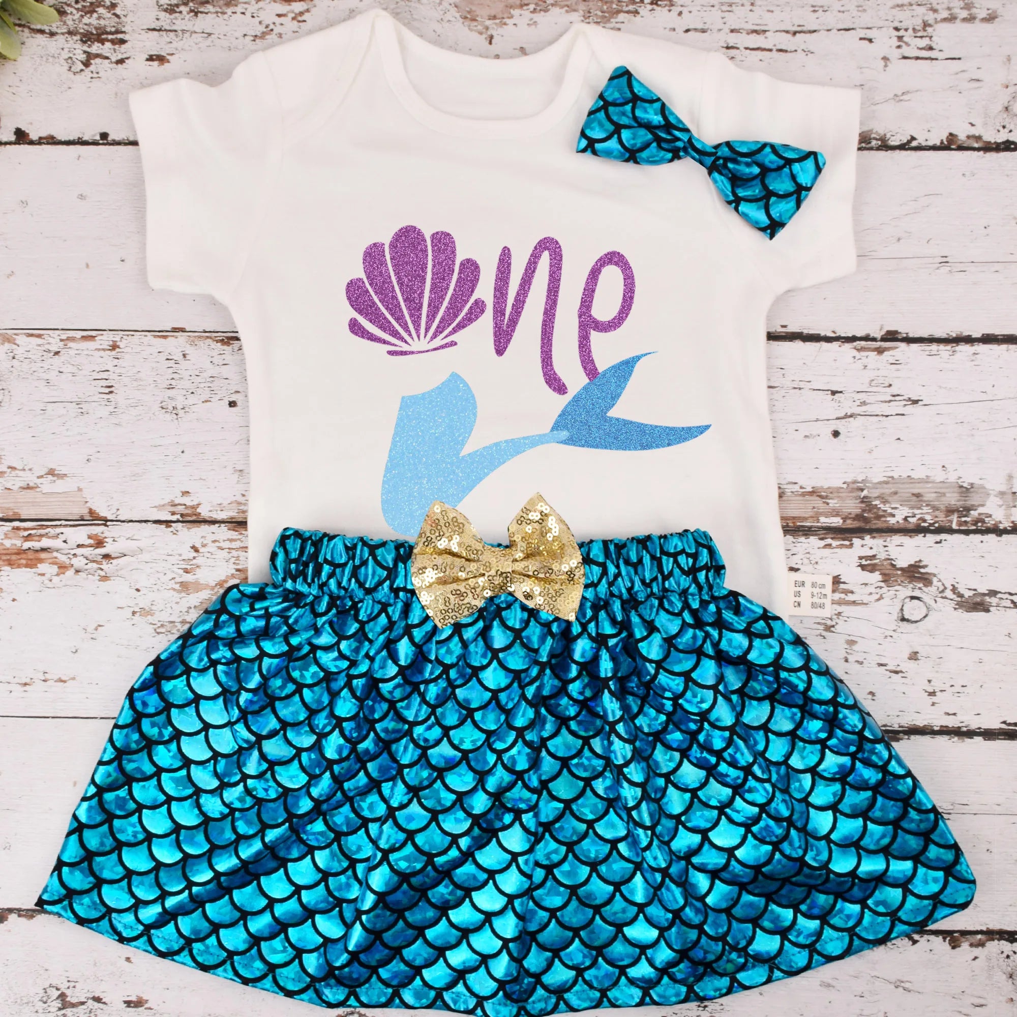 Ensemble bébé "One" anniversaire sirène