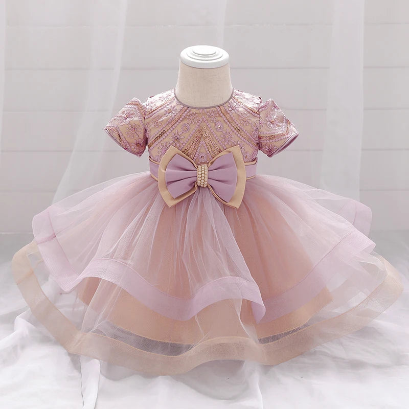 Robe bébé fille de Noël rose foncé