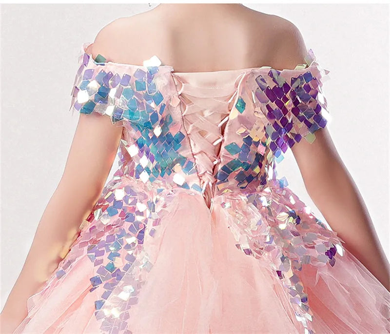 Robe anniversaire enfant rose bonbon