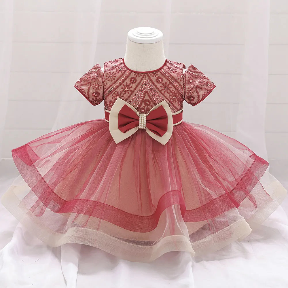 Robe bébé fille de Noël rouge