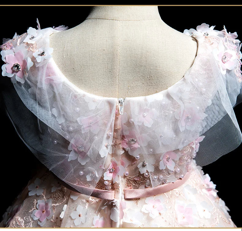 Robe de cérémonie enfant fille luxe fleurie