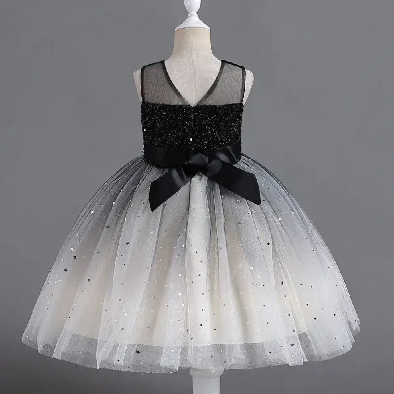 Robe Halloween princesse fille noire et blanche