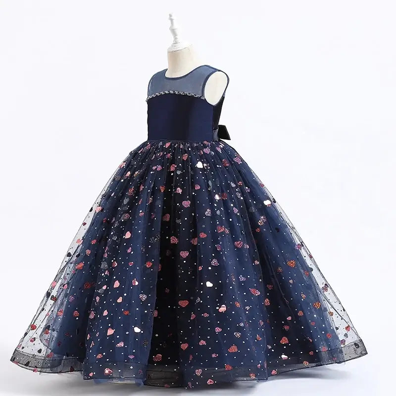 Robe longue Halloween petit coeur bleu