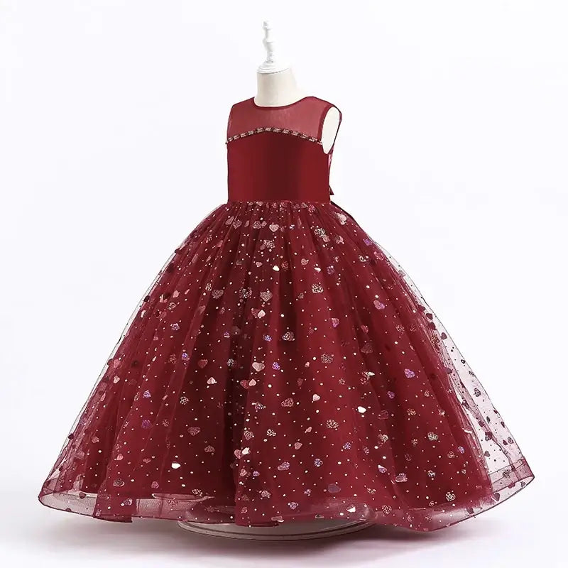 Robe longue Halloween petit coeur rouge