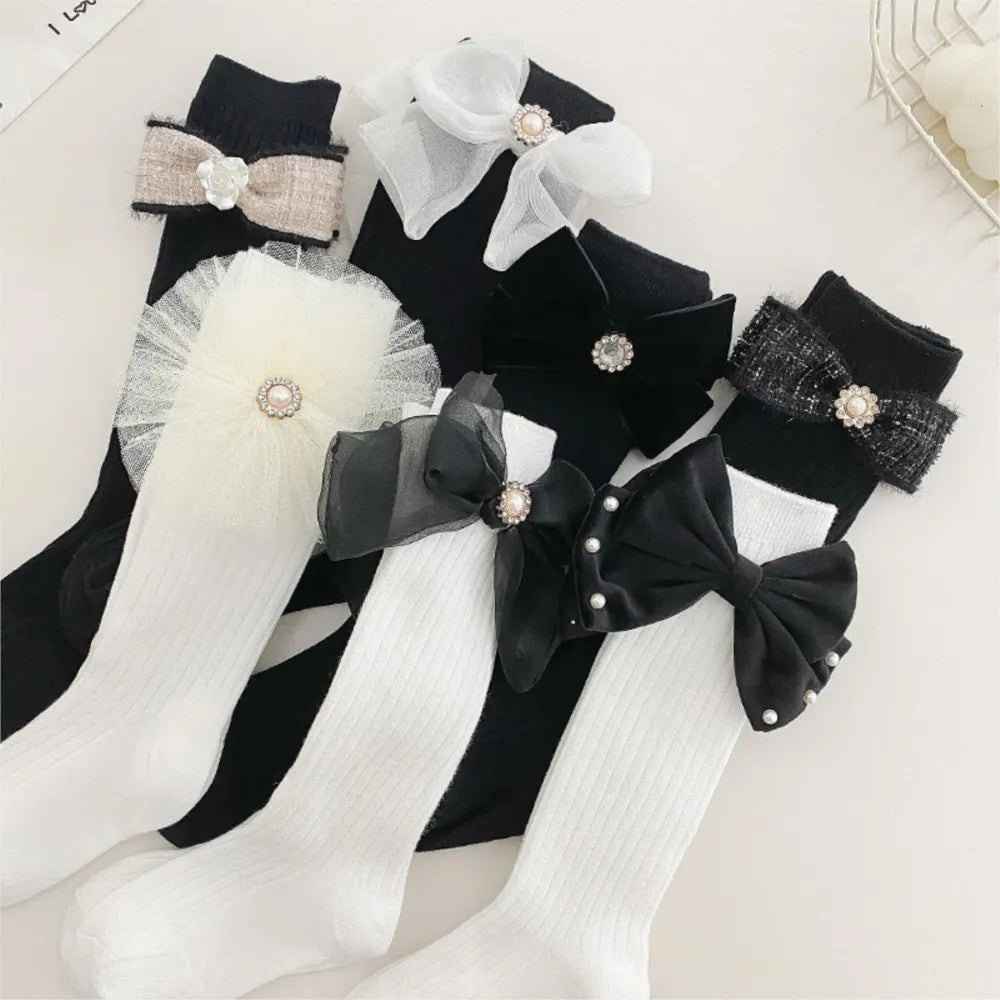 Chaussette longue noir/blanc