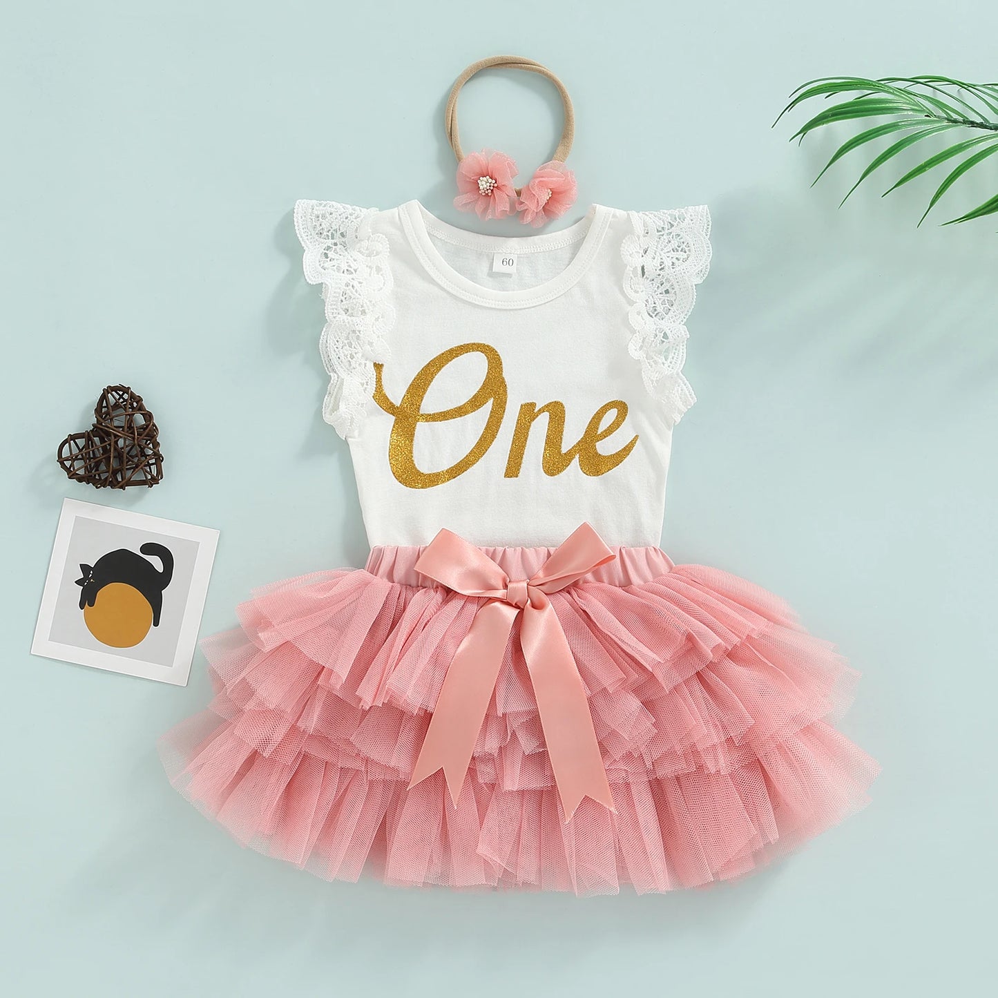 Ensemble 1 an bébé fille fleurs