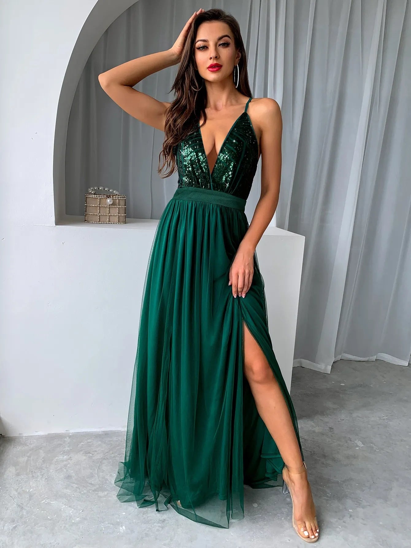 Robe Noël femme brillante
