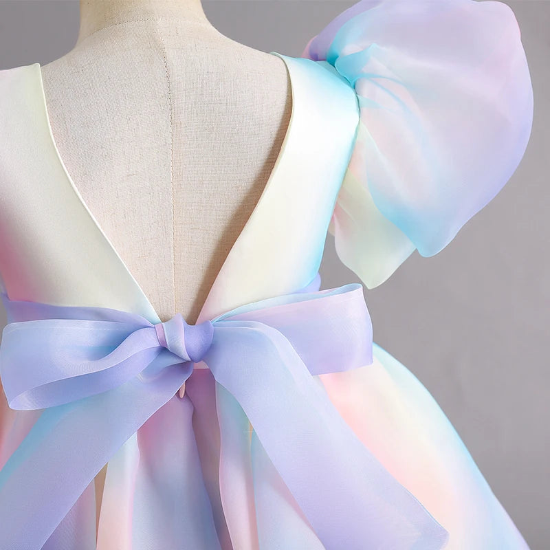 Robe de cérémonie arc-en-ciel fille