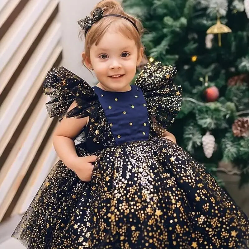 Robe fille etoile de noel