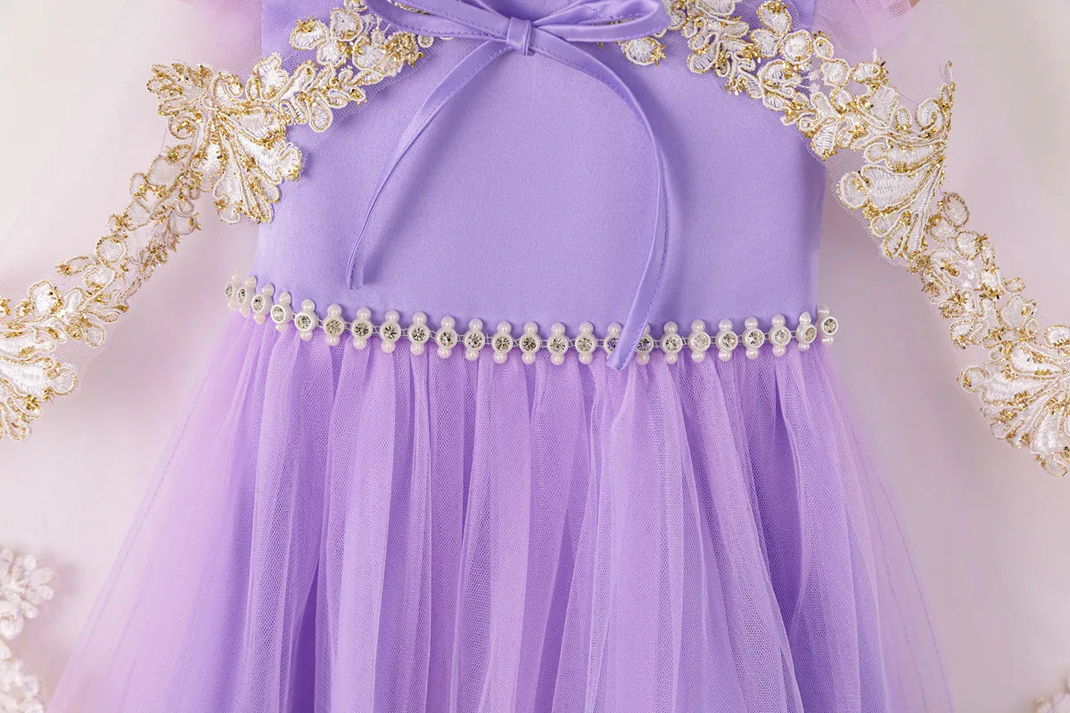 Robe anniversaire enfant + cape Rita