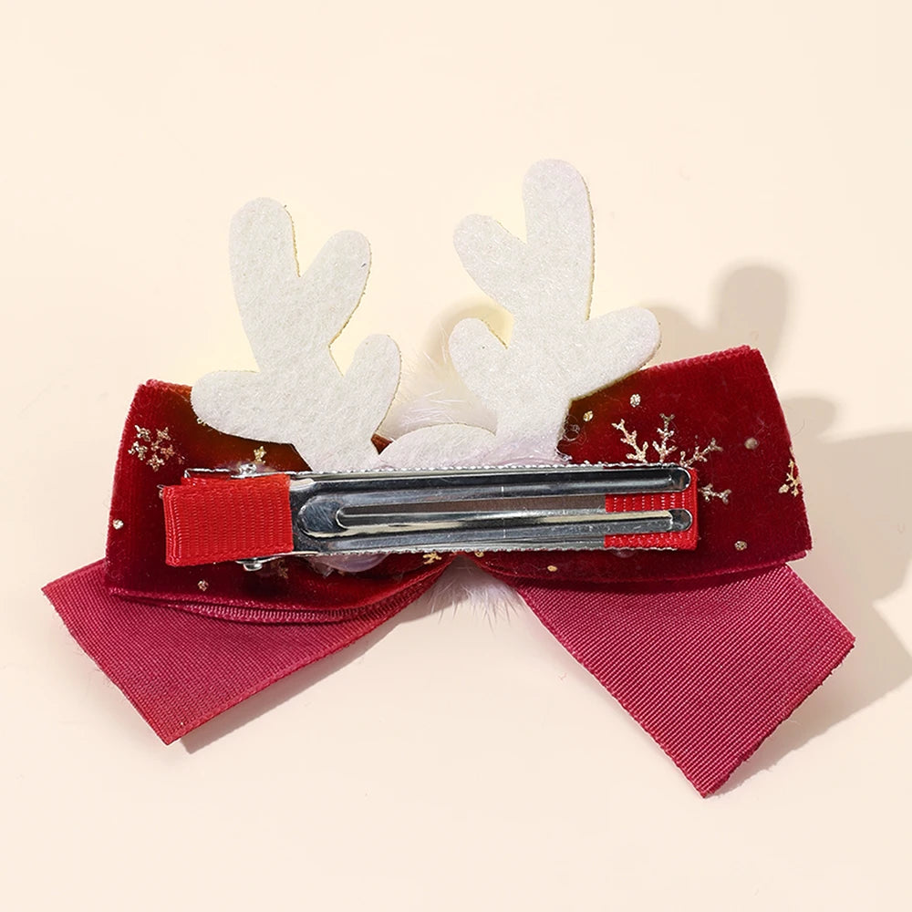 Lot de 4 barrettes de noël petit renne