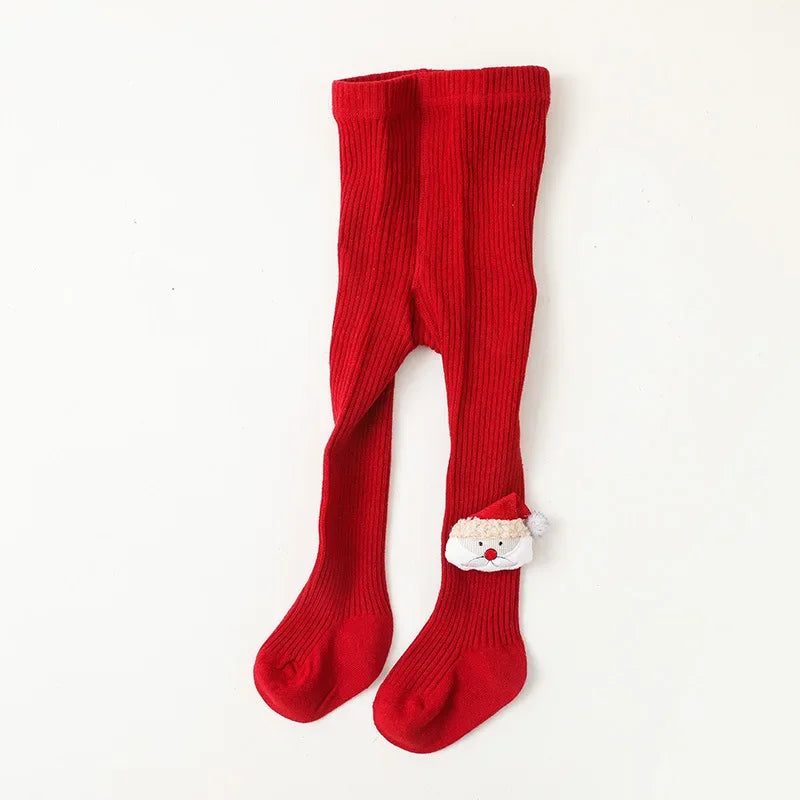 Collant de Noël fille Papa Noel