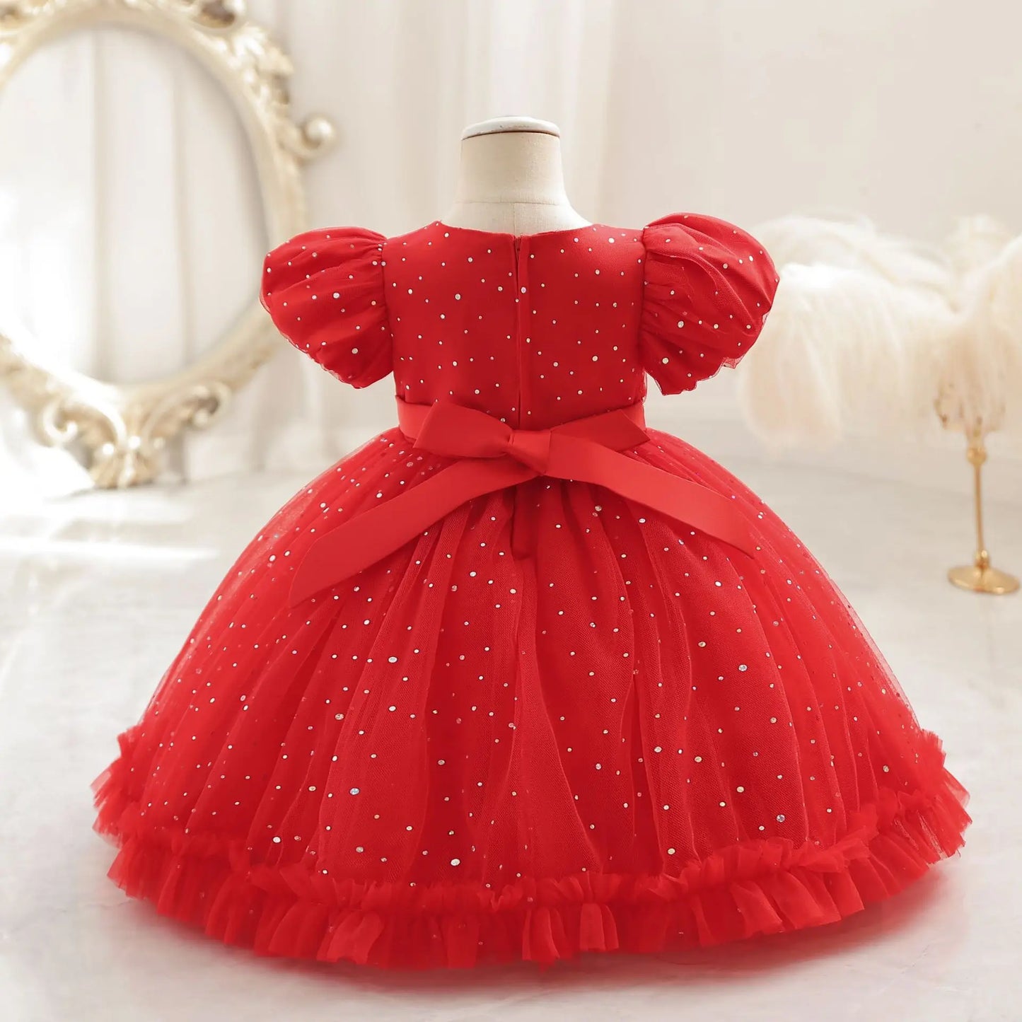 Robe anniversaire pour bébé fille ciel