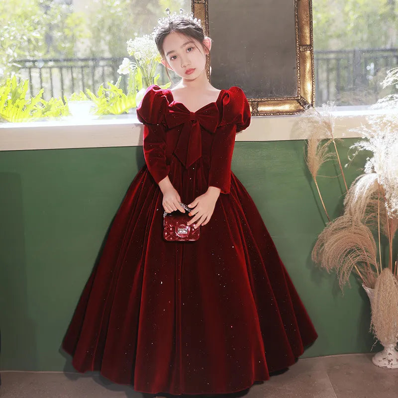 Robe de bal effet daim/brillante fille