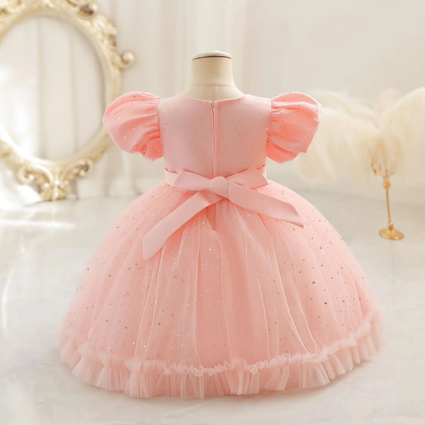 Robe anniversaire pour bébé fille ciel