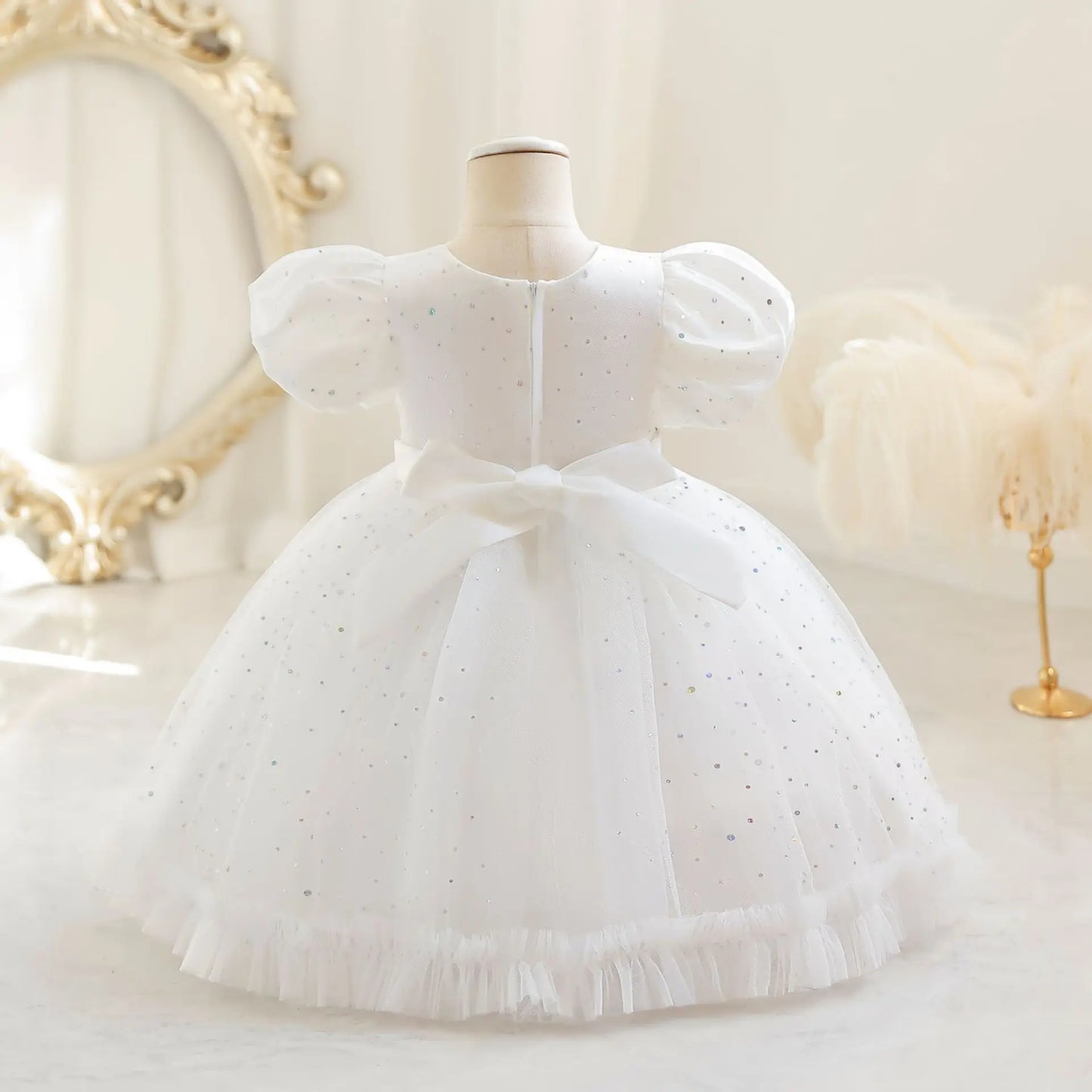 Robe anniversaire pour bébé fille ciel