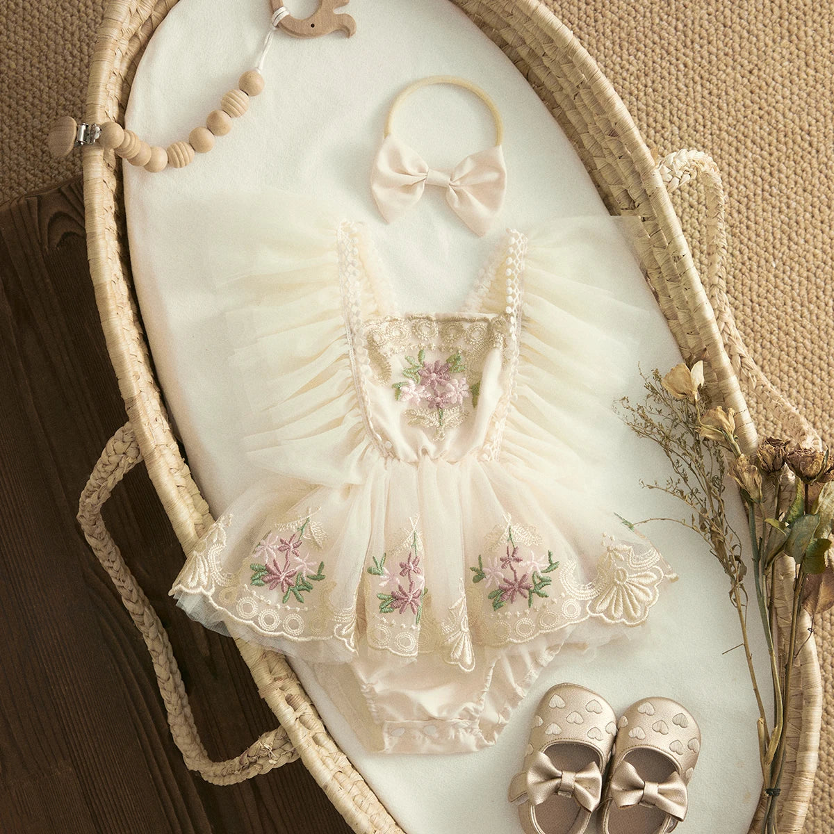 Barboteuse princesse bébé fleurie