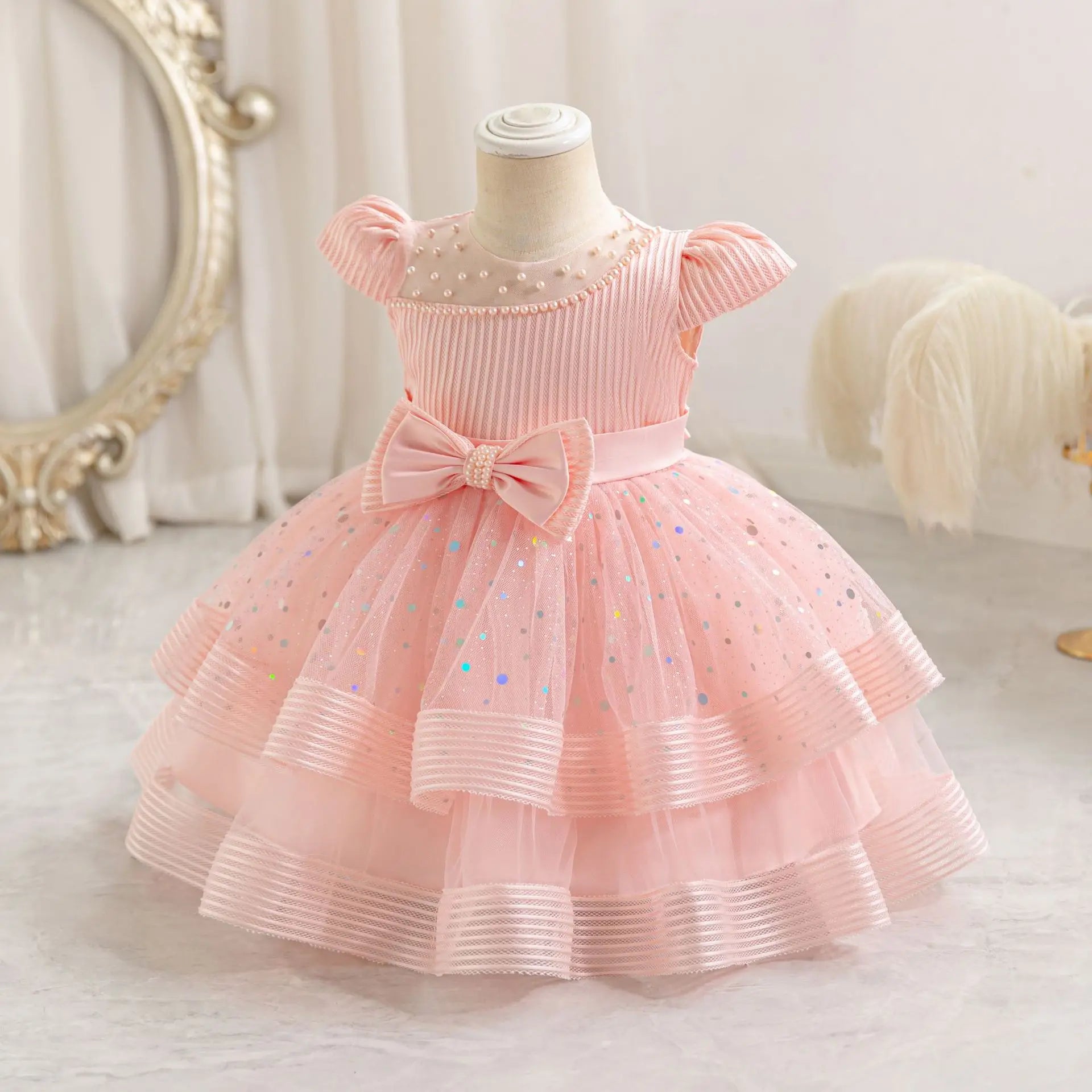 Robe enfant cérémonie Noël étoilé
