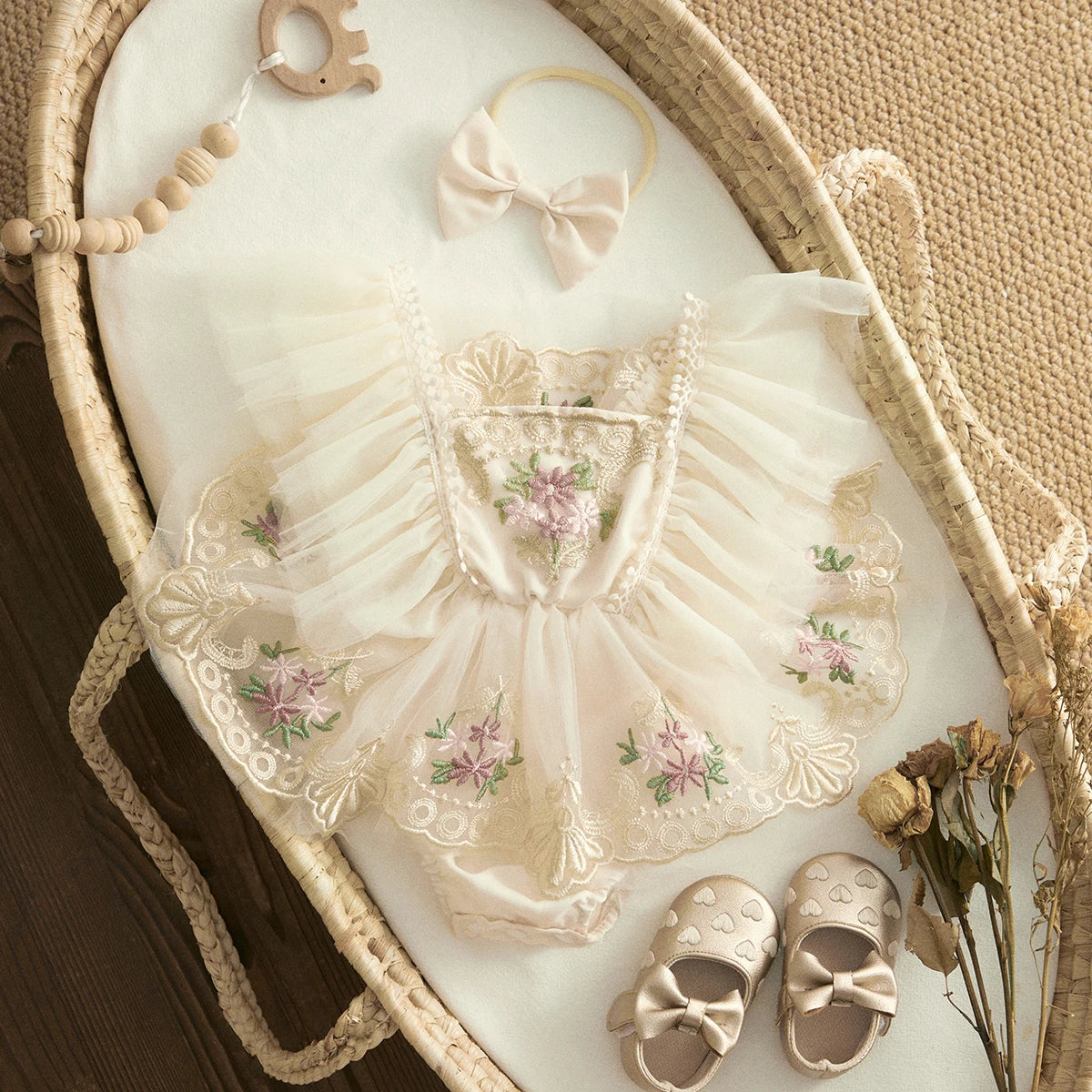 Barboteuse princesse bébé fleurie