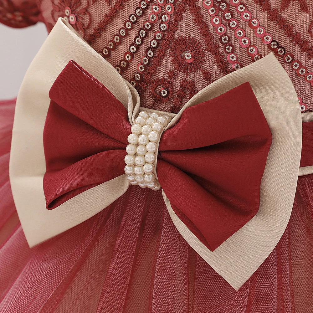Robe bébé fille de Noël détails rouge