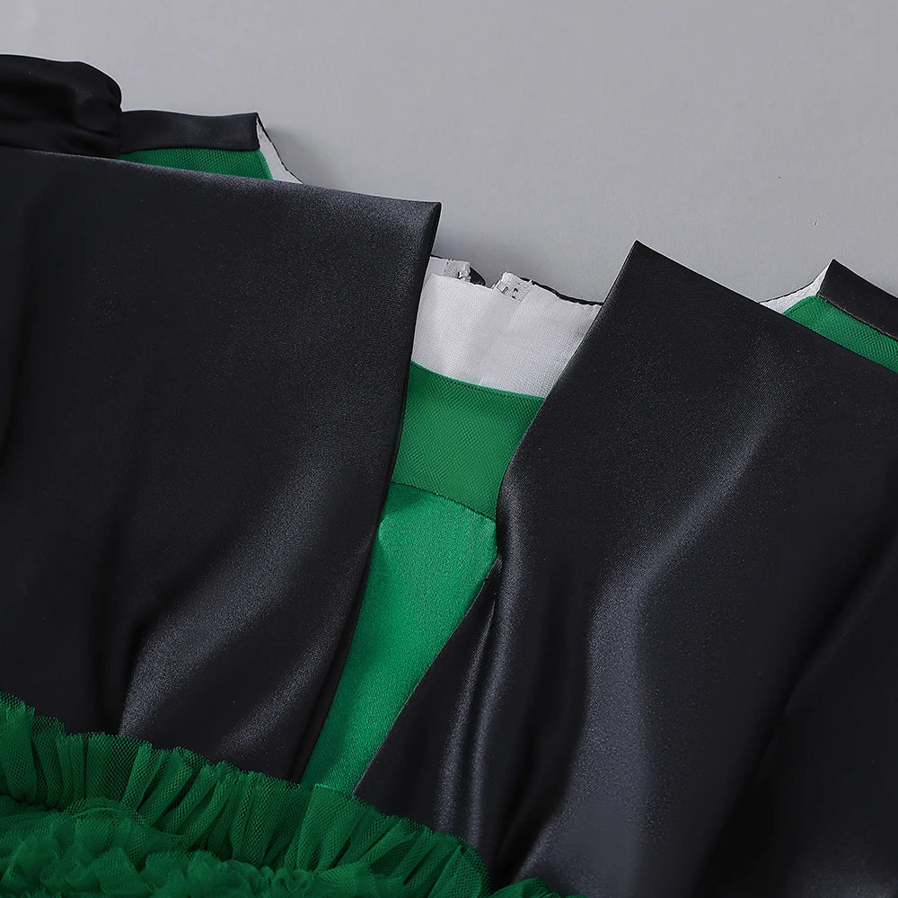 Robe de cérémonie bébé vert avec manche