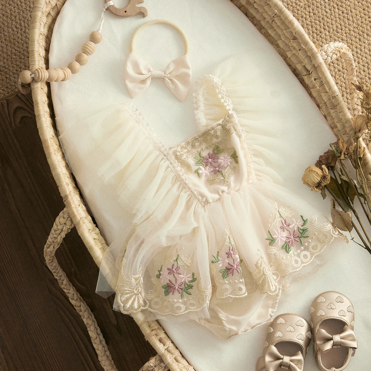 Barboteuse princesse bébé fleurie