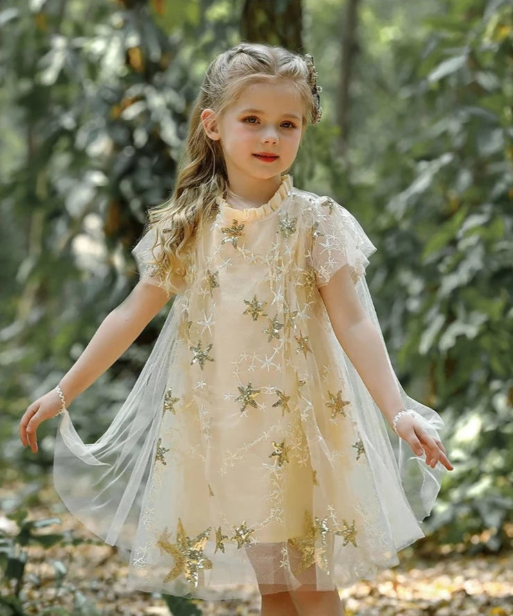 Robe de Noël fille nuit étoilée