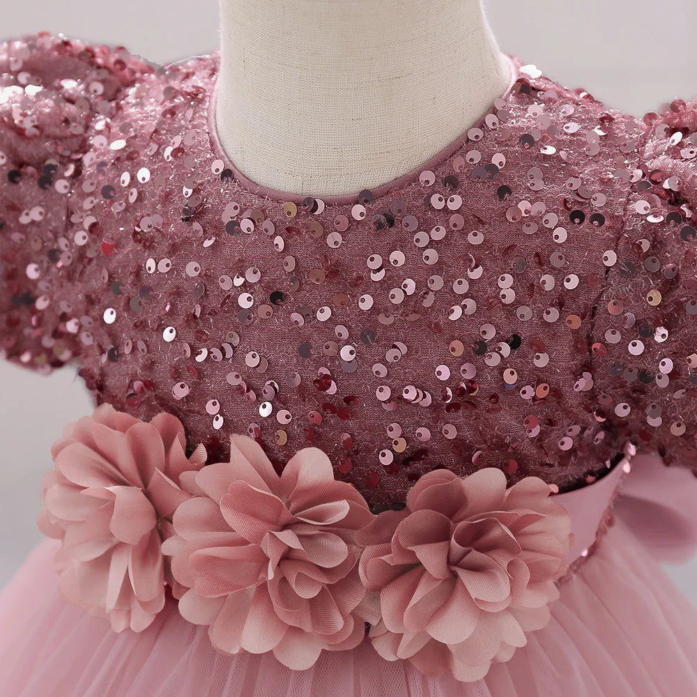 Robe de Noël fille fleur détails bustier