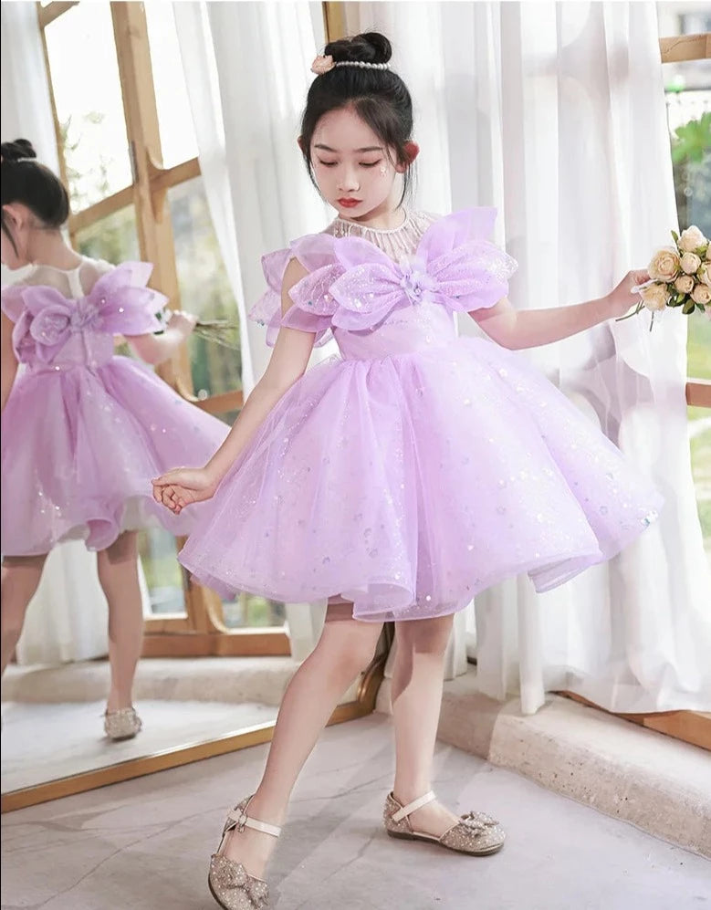 Robe cérémonie ado petite libellule violette