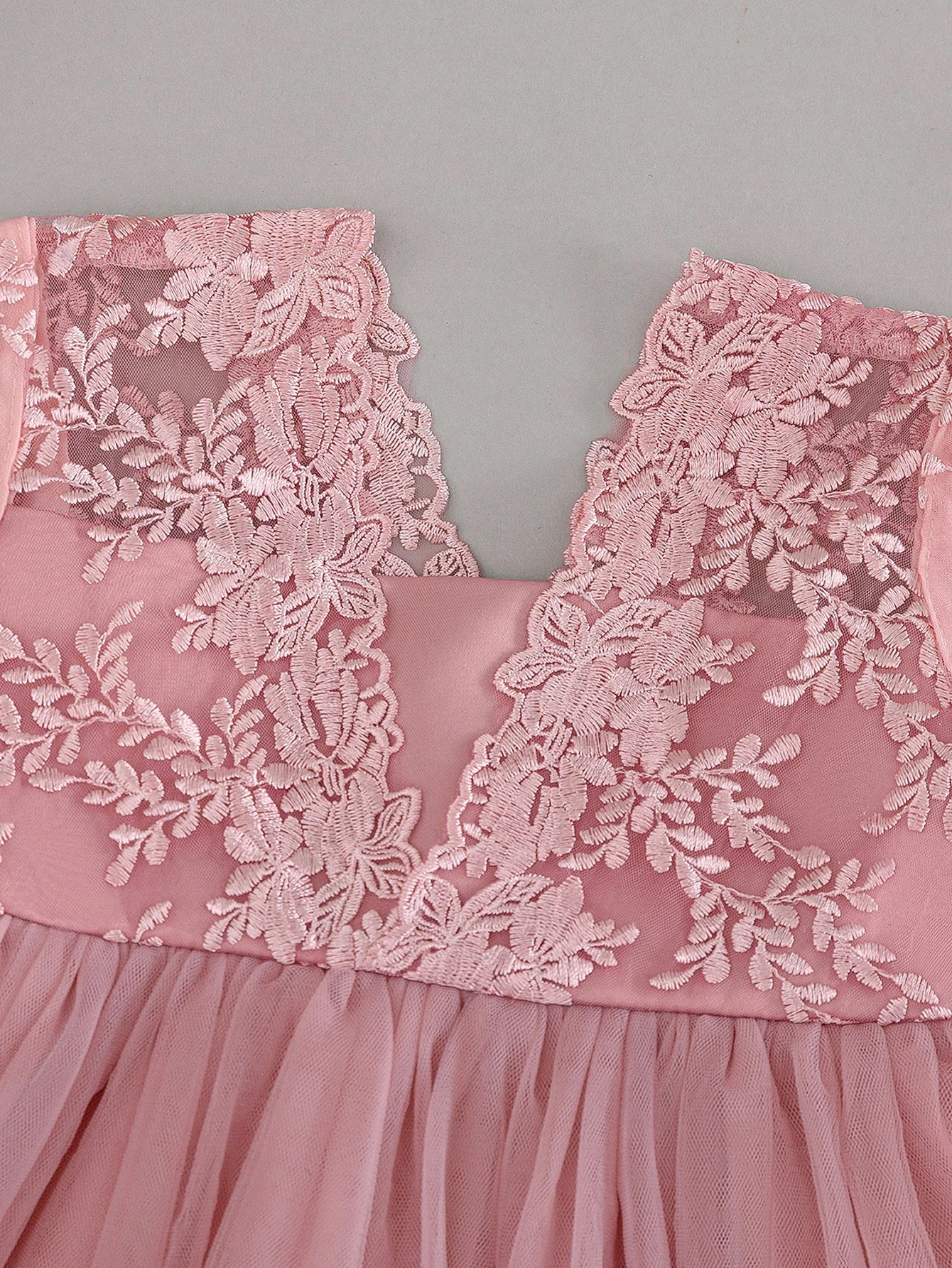 Robe de cérémonie fille rose Poly