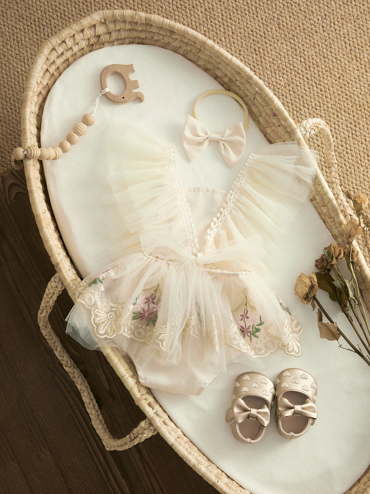 Barboteuse princesse bébé fleurie