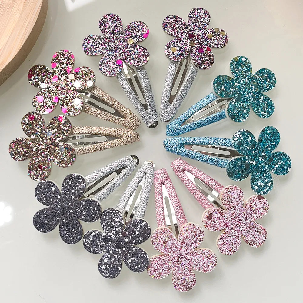 Lot de 10 barrettes enfant fleur/ lapin