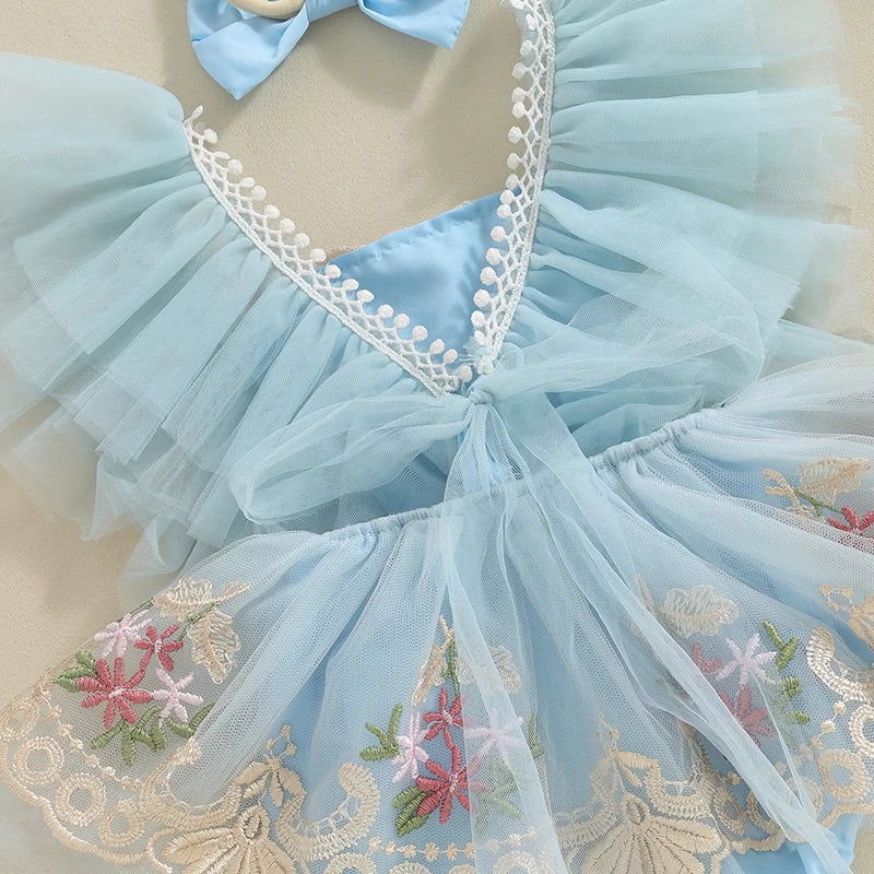 Barboteuse princesse bébé fleurie