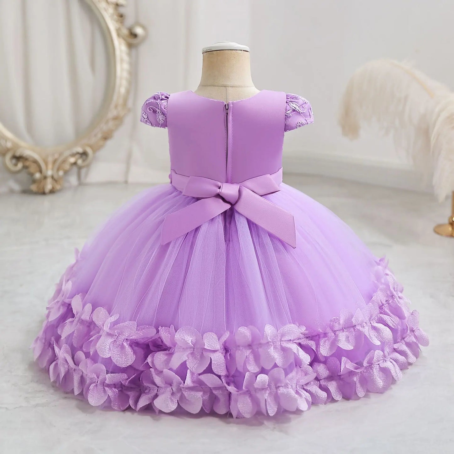 Robe anniversaire pour bébé fille ciel