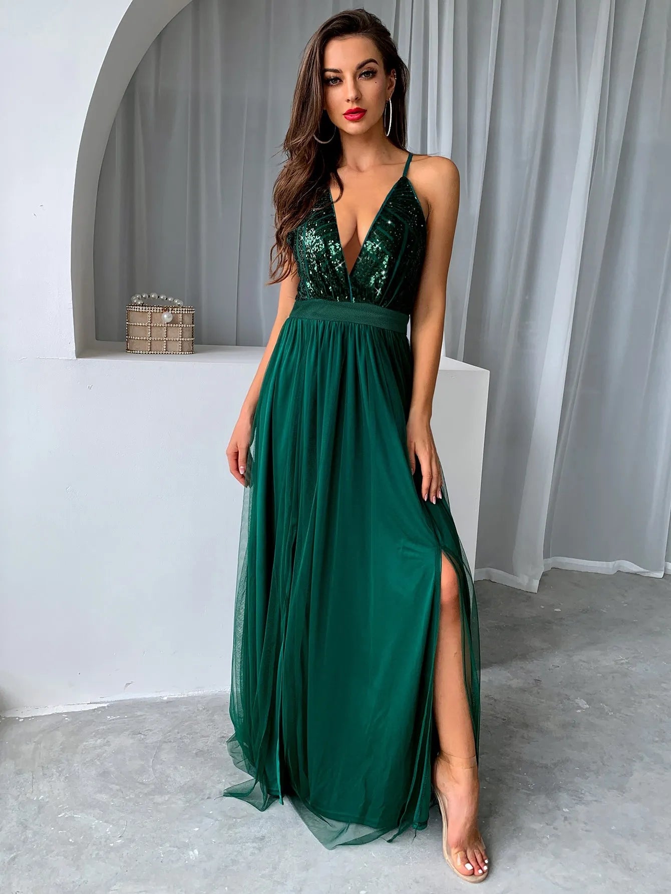 Robe Noël femme brillante
