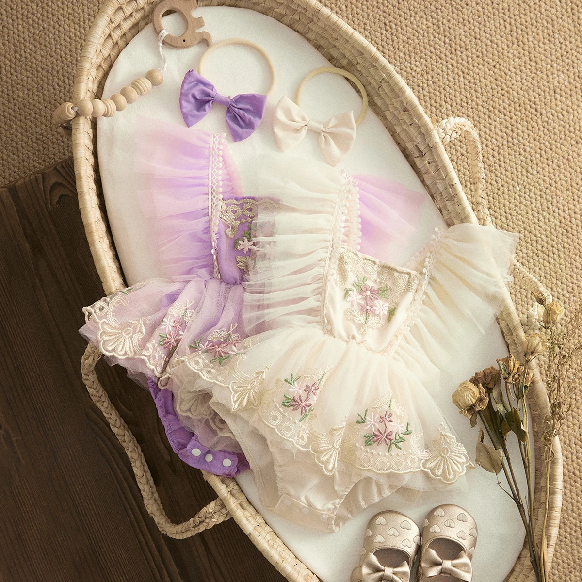 Barboteuse princesse bébé fleurie