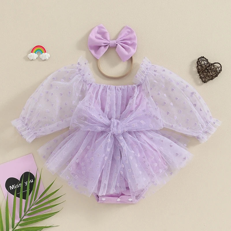 Barboteuse robe bébé petit coeur