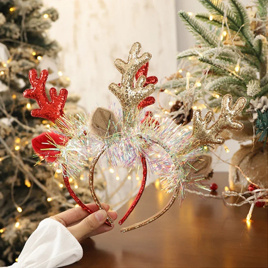Serre tëte enfant de noël cerf avec des oreilles