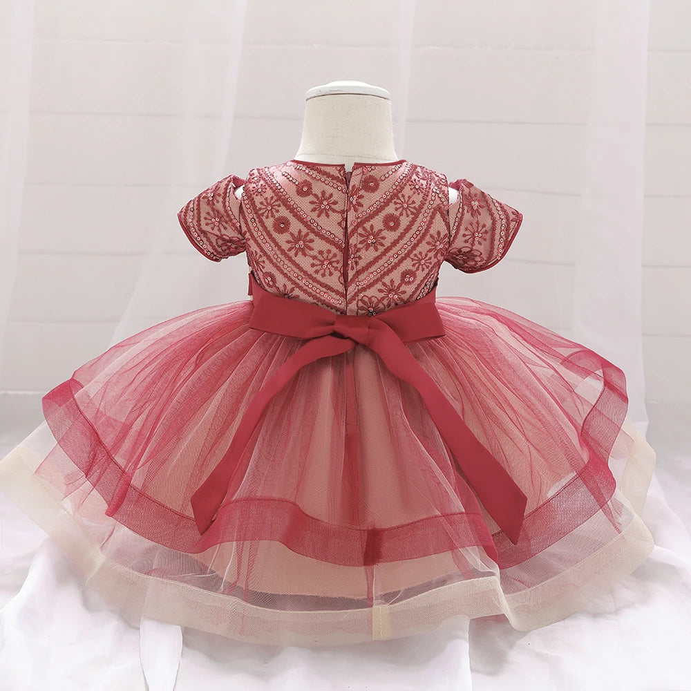 Robe bébé fillette de Noël rouge