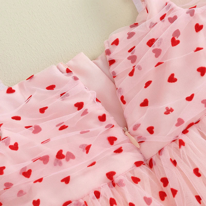 Robe enfant fille petit coeur rouge