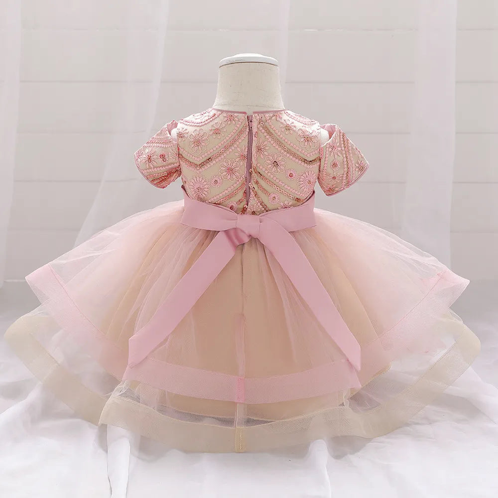 Robe bébé petite fille de Noël rose