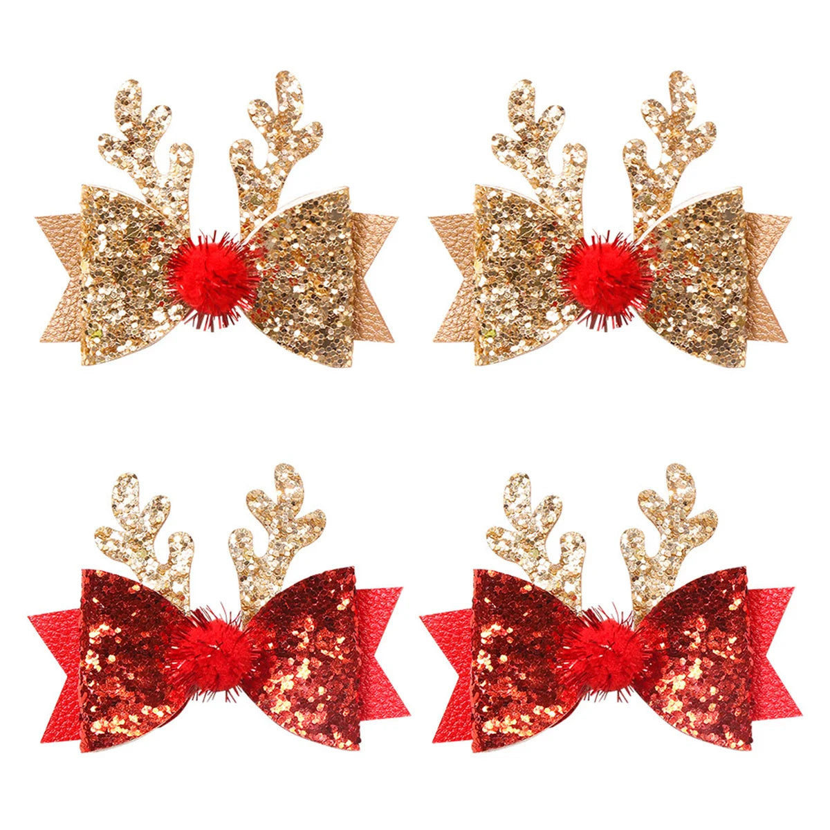 Lot de 4 barrettes enfant noël Cerf
