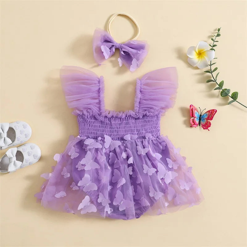 Barboteuse robe papillon enfant
