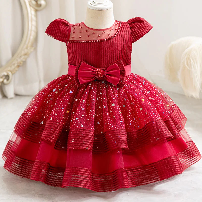 Robe enfant cérémonie Noël étoilé