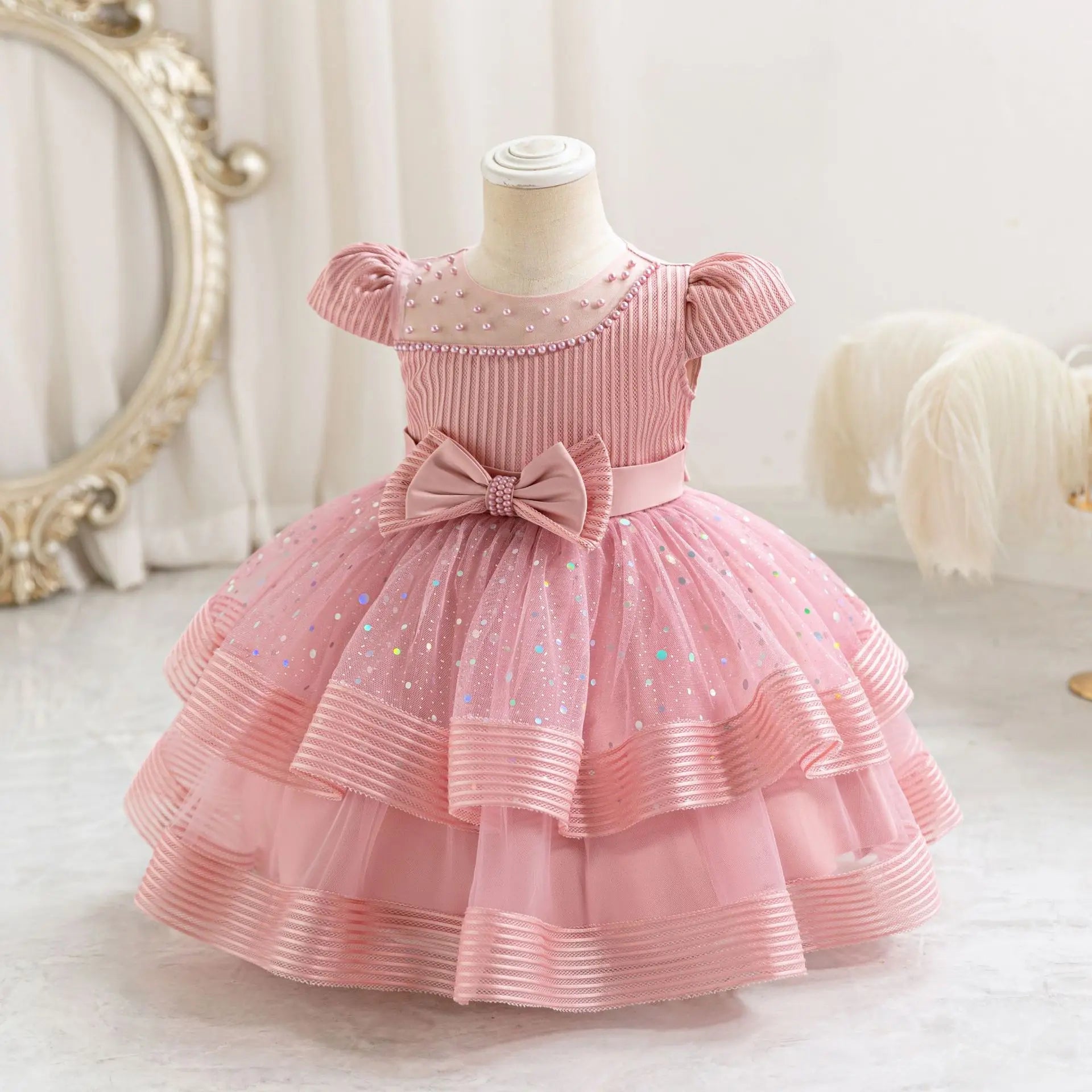 Robe enfant cérémonie Noël étoilé