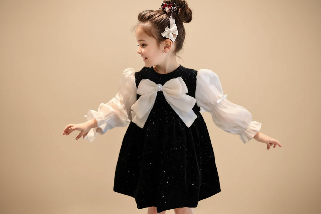 Robe Maille élégante Pour Petite Fille - Style E-girl, Noir, Confortable Pour Toutes Occasions