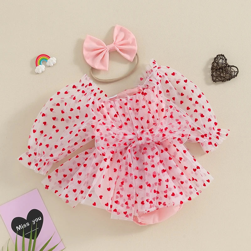 Barboteuse robe bébé petit coeur